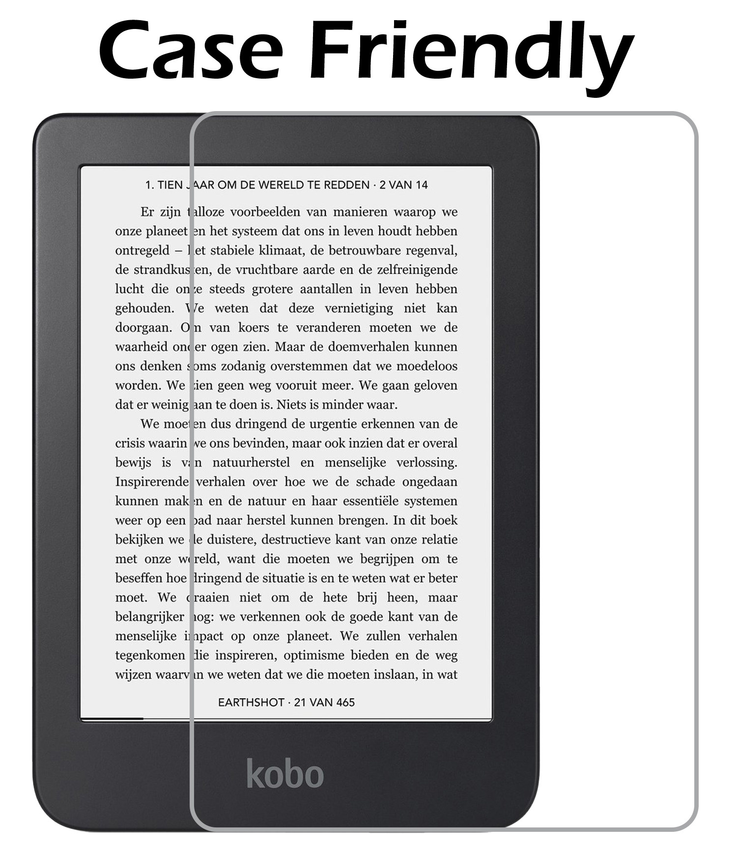 Nomfy Hoesje Geschikt voor Kobo Clara 2E Hoes Book Case - Hoes Geschikt voor Kobo Clara 2E Hoesje Book Cover Met Screenprotector - Rosé Goud