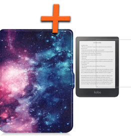 Nomfy Nomfy Kobo Clara HD Hoesje Met Screenprotector - Galaxy