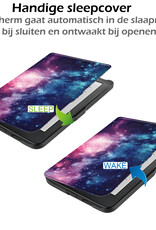 Nomfy Hoesje Geschikt voor Kobo Clara HD Hoes Book Case - Hoes Geschikt voor Kobo Clara HD Hoesje Book Cover Met Screenprotector - Galaxy