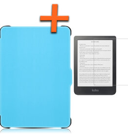 Nomfy Nomfy Kobo Clara HD Hoesje Met Screenprotector - Licht Blauw