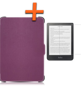 Nomfy Nomfy Kobo Clara HD Hoesje Met Screenprotector - Paars