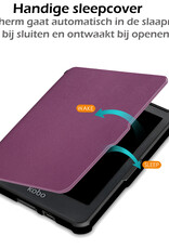 Nomfy Hoesje Geschikt voor Kobo Clara HD Hoes Book Case - Hoes Geschikt voor Kobo Clara HD Hoesje Book Cover Met Screenprotector - Paars