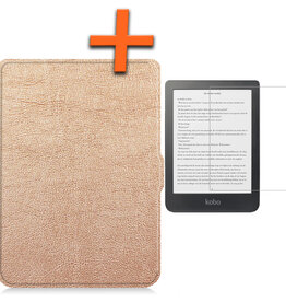 Nomfy Nomfy Kobo Clara HD Hoesje Met Screenprotector - Rose Goud