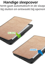 Nomfy Hoesje Geschikt voor Kobo Clara HD Hoes Book Case - Hoes Geschikt voor Kobo Clara HD Hoesje Book Cover Met Screenprotector - Rosé Goud