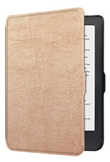 Nomfy Hoesje Geschikt voor Kobo Clara HD Hoes Book Case - Hoes Geschikt voor Kobo Clara HD Hoesje Book Cover Met Screenprotector - Rosé Goud