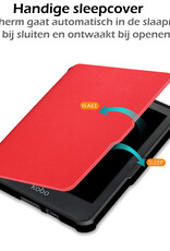 Nomfy Hoesje Geschikt voor Kobo Clara HD Hoes Book Case - Hoes Geschikt voor Kobo Clara HD Hoesje Book Cover Met Screenprotector - Rood