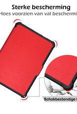 Nomfy Hoesje Geschikt voor Kobo Clara HD Hoes Book Case - Hoes Geschikt voor Kobo Clara HD Hoesje Book Cover Met Screenprotector - Rood