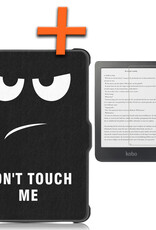 Nomfy Hoesje Geschikt voor Kobo Clara HD Hoes Book Case - Hoes Geschikt voor Kobo Clara HD Hoesje Book Cover Met Screenprotector - Don't Touch Me
