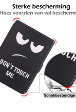 Nomfy Hoesje Geschikt voor Kobo Clara HD Hoes Book Case - Hoes Geschikt voor Kobo Clara HD Hoesje Book Cover Met Screenprotector - Don't Touch Me
