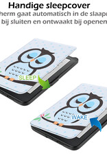 Nomfy Hoesje Geschikt voor Kobo Clara HD Hoes Book Case - Hoes Geschikt voor Kobo Clara HD Hoesje Book Cover Met Screenprotector - Uil