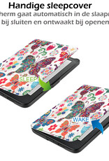Nomfy Hoesje Geschikt voor Kobo Clara HD Hoes Book Case - Hoes Geschikt voor Kobo Clara HD Hoesje Book Cover Met Screenprotector - Vlinders