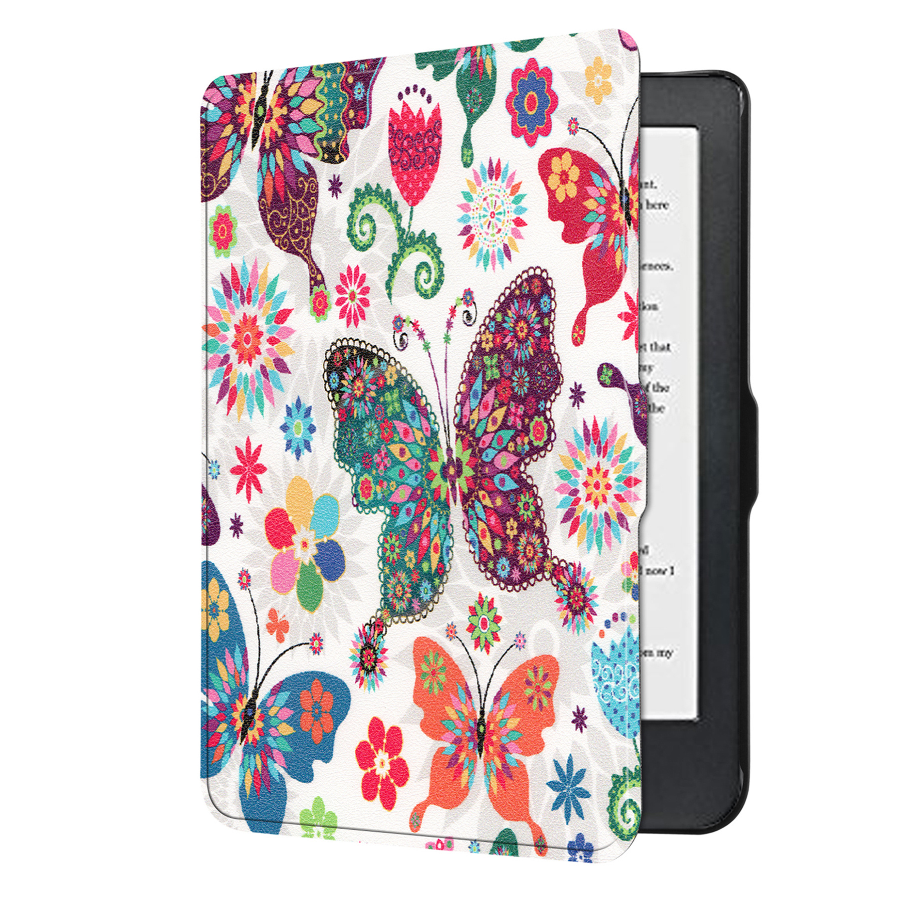 Nomfy Hoesje Geschikt voor Kobo Clara HD Hoes Book Case - Hoes Geschikt voor Kobo Clara HD Hoesje Book Cover Met Screenprotector - Vlinders
