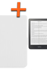 Nomfy Hoesje Geschikt voor Kobo Clara HD Hoes Book Case - Hoes Geschikt voor Kobo Clara HD Hoesje Book Cover Met Screenprotector - Wit