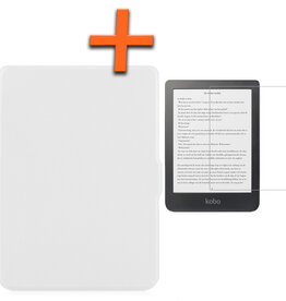 Nomfy Nomfy Kobo Clara HD Hoesje Met Screenprotector - Wit