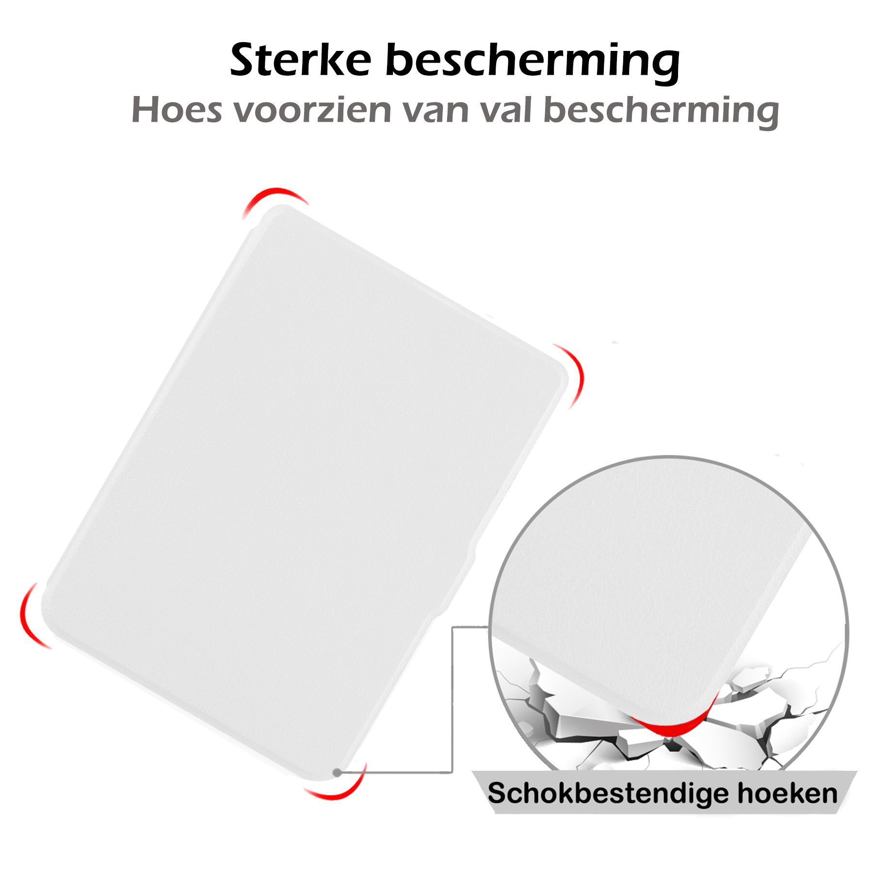 Nomfy Hoesje Geschikt voor Kobo Clara HD Hoes Book Case - Hoes Geschikt voor Kobo Clara HD Hoesje Book Cover Met Screenprotector - Wit