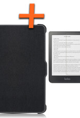 Nomfy Hoesje Geschikt voor Kobo Clara HD Hoes Book Case - Hoes Geschikt voor Kobo Clara HD Hoesje Book Cover Met Screenprotector - Zwart