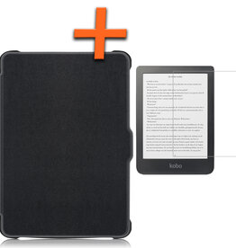 Nomfy Nomfy Kobo Clara HD Hoesje Met Screenprotector - Zwart