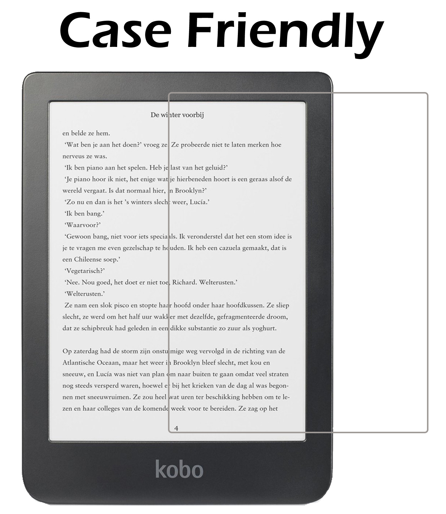 Nomfy Hoesje Geschikt voor Kobo Clara HD Hoes Book Case - Hoes Geschikt voor Kobo Clara HD Hoesje Book Cover Met Screenprotector - Zwart