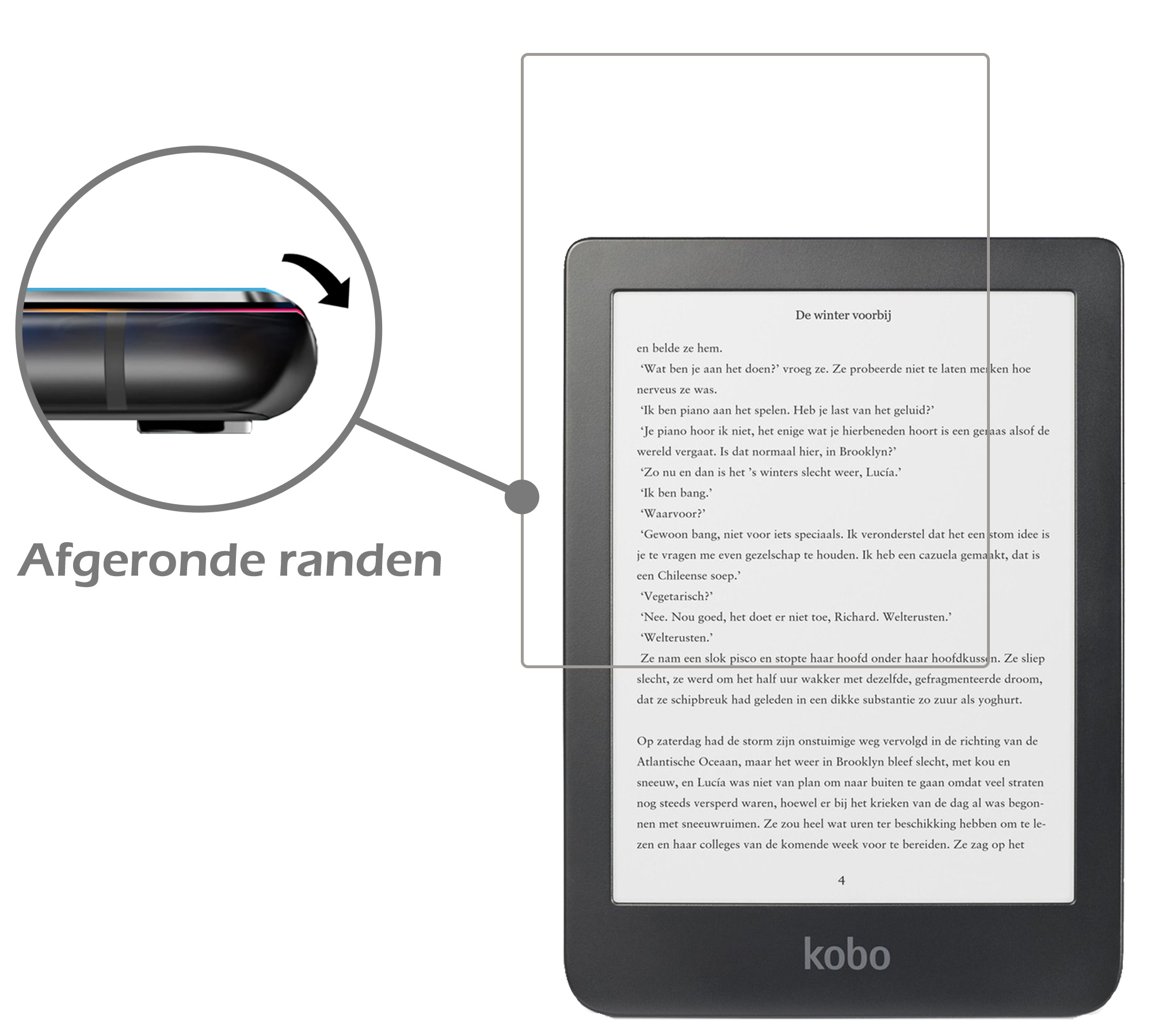 Nomfy Hoesje Geschikt voor Kobo Clara HD Hoes Book Case - Hoes Geschikt voor Kobo Clara HD Hoesje Book Cover Met Screenprotector - Zwart