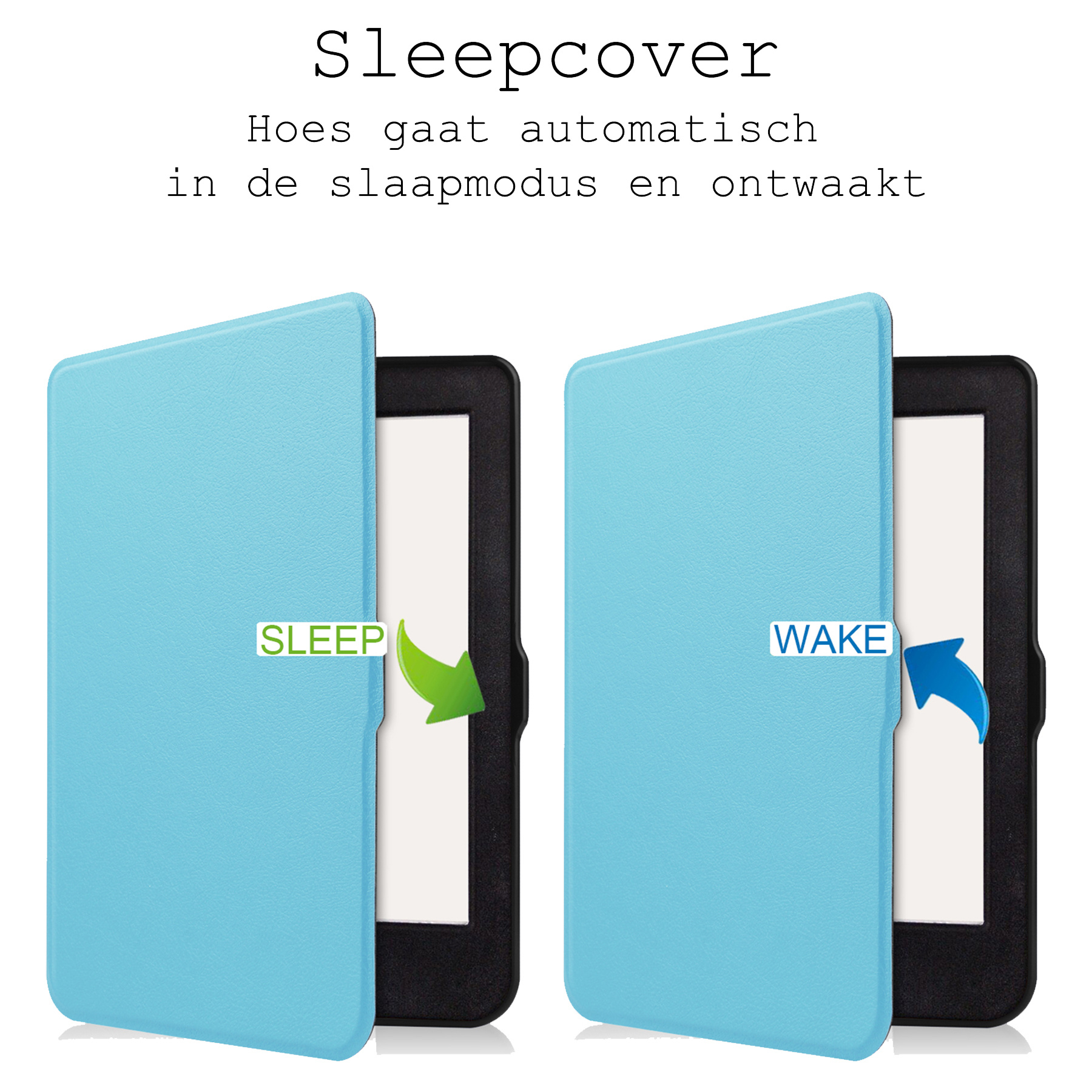 BASEY. Hoes Geschikt voor Kobo Nia Hoesje Bookcase Cover Hoes Met Screenprotector - Hoesje Geschikt voor Kobo Nia Hoes Cover Case - Lichtblauw