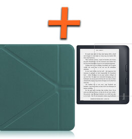 Nomfy Nomfy Kobo Libra 2 Hoesje Met Screenprotector - Donkergroen