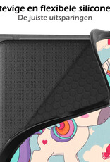 Nomfy Hoesje Geschikt voor Kobo Libra 2 Hoes Book Case - Hoes Geschikt voor Kobo Libra 2 Hoesje Book Cover Met Screenprotector - Eenhoorn