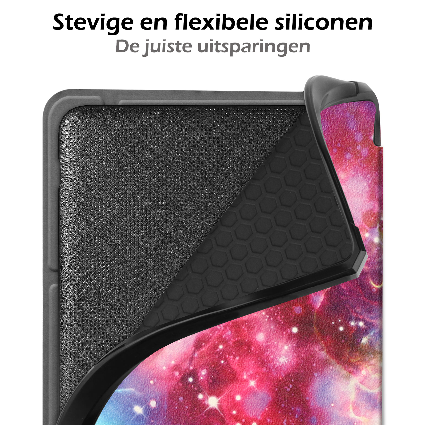 Nomfy Hoesje Geschikt voor Kobo Libra 2 Hoes Book Case - Hoes Geschikt voor Kobo Libra 2 Hoesje Book Cover Met Screenprotector - Galaxy