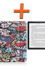 Nomfy Hoesje Geschikt voor Kobo Libra 2 Hoes Book Case - Hoes Geschikt voor Kobo Libra 2 Hoesje Book Cover Met Screenprotector - Graffity