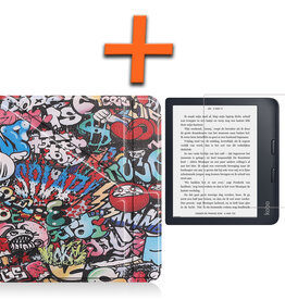 Nomfy Nomfy Kobo Libra 2 Hoesje Met Screenprotector - Graffity