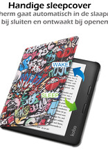 Nomfy Hoesje Geschikt voor Kobo Libra 2 Hoes Book Case - Hoes Geschikt voor Kobo Libra 2 Hoesje Book Cover Met Screenprotector - Graffity
