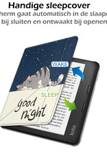 Nomfy Hoesje Geschikt voor Kobo Libra 2 Hoes Book Case - Hoes Geschikt voor Kobo Libra 2 Hoesje Book Cover Met Screenprotector - Kat