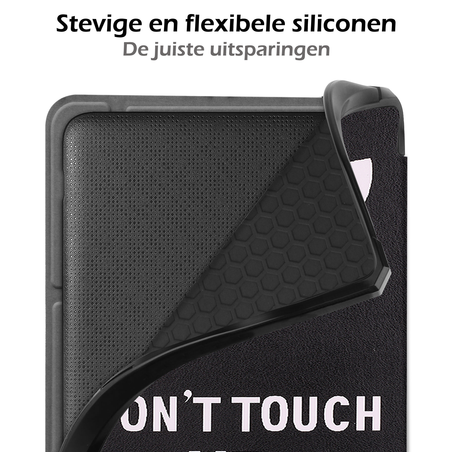 Nomfy Hoesje Geschikt voor Kobo Libra 2 Hoes Book Case - Hoes Geschikt voor Kobo Libra 2 Hoesje Book Cover Met Screenprotector - Don't Touch Me