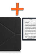 Nomfy Hoesje Geschikt voor Kobo Libra 2 Hoes Book Case - Hoes Geschikt voor Kobo Libra 2 Hoesje Book Cover Met Screenprotector - Zwart