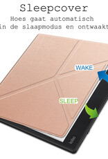 Nomfy Hoesje Geschikt voor Kobo Elipsa 2E Hoes Book Case - Hoes Geschikt voor Kobo Elipsa 2E Hoesje Book Cover Met Screenprotector - Rosé Goud
