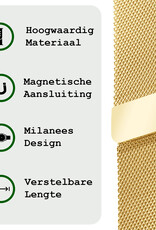 BASEY. Milanees Bandje Geschikt voor Samsung Watch 4 Milanees Bandje - Band Geschikt voor Samsung Galaxy Watch 4 Bandje Met Magneetsluiting Milanees - Goud