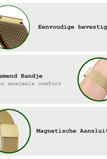 BASEY. Milanees Bandje Geschikt voor Samsung Watch 4 Milanees Bandje - Band Geschikt voor Samsung Galaxy Watch 4 Bandje Met Magneetsluiting Milanees - Goud