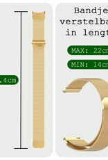 BASEY. Milanees Bandje Geschikt voor Samsung Watch 4 Milanees Bandje - Band Geschikt voor Samsung Galaxy Watch 4 Bandje Met Magneetsluiting Milanees - Goud