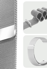 BASEY. Milanees Bandje Geschikt voor Samsung Watch 4 Milanees Bandje - Band Geschikt voor Samsung Galaxy Watch 4 Bandje Met Magneetsluiting Milanees - Zilver