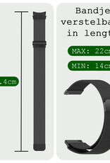 BASEY. Milanees Bandje Geschikt voor Samsung Watch 4 Milanees Bandje - Band Geschikt voor Samsung Galaxy Watch 4 Bandje Met Magneetsluiting Milanees - Zwart