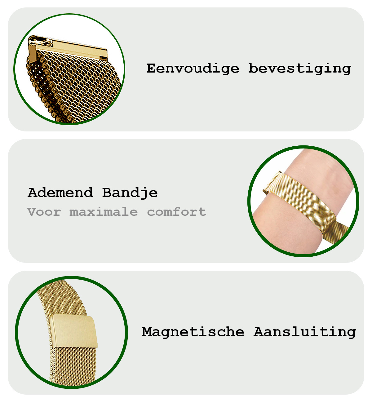 BASEY. Milanees Bandje Geschikt voor Samsung Watch 5 Milanees Bandje - Band Geschikt voor Samsung Galaxy Watch 5 Bandje Met Magneetsluiting Milanees - Goud