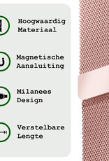 BASEY. Milanees Bandje Geschikt voor Samsung Watch 5 Milanees Bandje - Band Geschikt voor Samsung Galaxy Watch 5 Bandje Met Magneetsluiting Milanees - Rose Goud