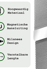 BASEY. Milanees Bandje Geschikt voor Samsung Watch 5 Milanees Bandje - Band Geschikt voor Samsung Galaxy Watch 5 Bandje Met Magneetsluiting Milanees - Zilver