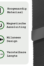 BASEY. Milanees Bandje Geschikt voor Samsung Watch 5 Milanees Bandje - Band Geschikt voor Samsung Galaxy Watch 5 Bandje Met Magneetsluiting Milanees - Zwart