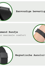 BASEY. Milanees Bandje Geschikt voor Samsung Watch 5 Milanees Bandje - Band Geschikt voor Samsung Galaxy Watch 5 Bandje Met Magneetsluiting Milanees - Zwart