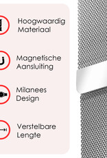 NoXx Horlogeband Milanees Geschikt voor Samsung Watch 4 Bandje Met Magneetsluiting - Bandje Geschikt voor Samsung Galaxy Watch 4 Band Milanees - Zilver