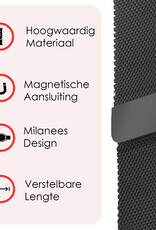 NoXx Horlogeband Milanees Geschikt voor Samsung Watch 4 Bandje Met Magneetsluiting - Bandje Geschikt voor Samsung Galaxy Watch 4 Band Milanees - Zwart