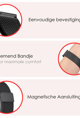 NoXx Horlogeband Milanees Geschikt voor Samsung Watch 4 Bandje Met Magneetsluiting - Bandje Geschikt voor Samsung Galaxy Watch 4 Band Milanees - Zwart