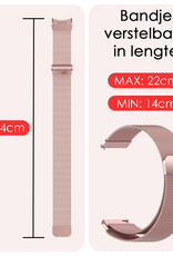 NoXx Horlogeband Milanees Geschikt voor Samsung Watch 5 Bandje Met Magneetsluiting - Bandje Geschikt voor Samsung Galaxy Watch 5 Band Milanees - Rose Goud