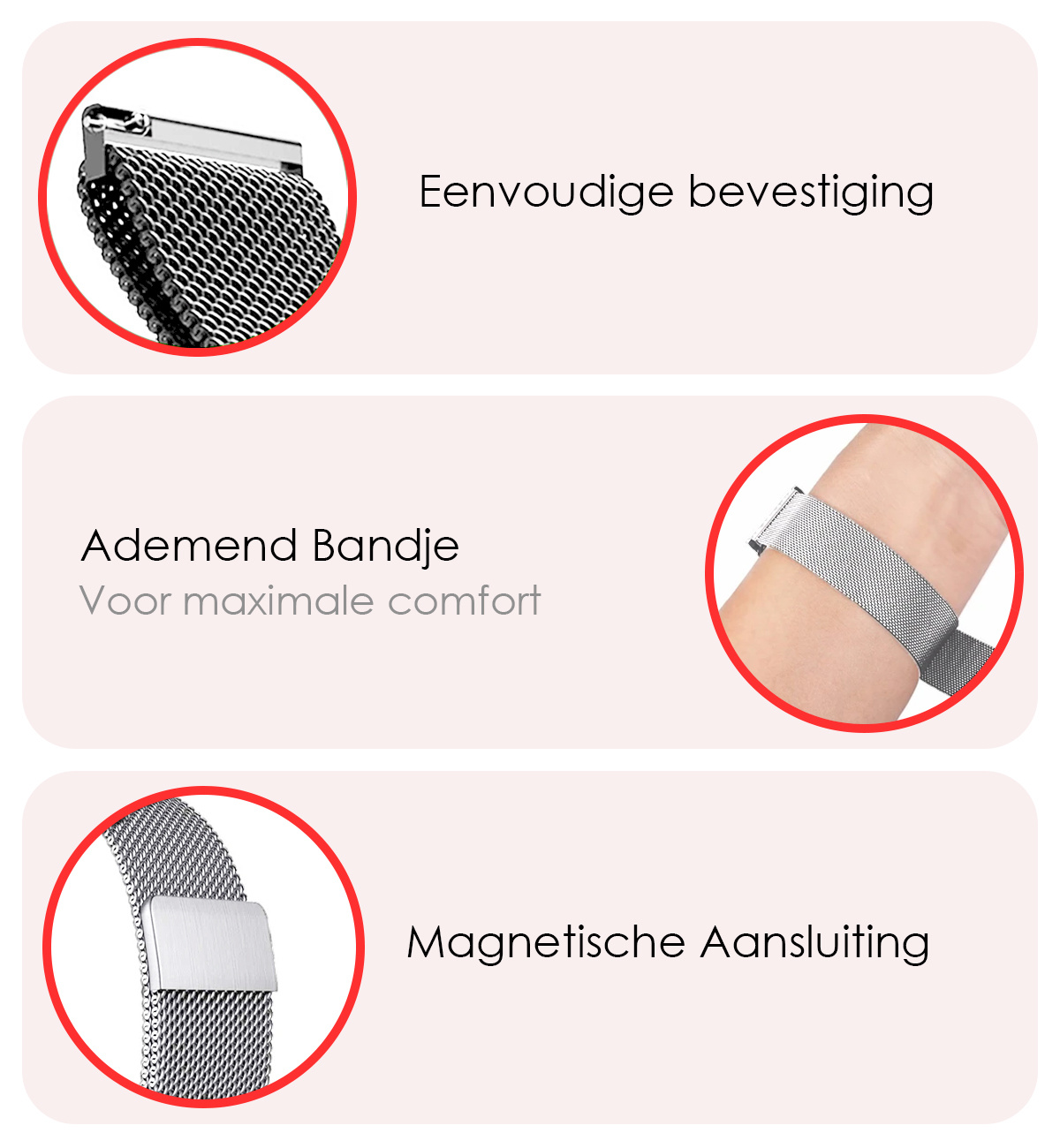 NoXx Horlogeband Milanees Geschikt voor Samsung Watch 5 Bandje Met Magneetsluiting - Bandje Geschikt voor Samsung Galaxy Watch 5 Band Milanees - Zilver