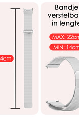 NoXx Horlogeband Milanees Geschikt voor Samsung Watch 6 Bandje Met Magneetsluiting - Bandje Geschikt voor Samsung Galaxy Watch 6 Band Milanees - Zilver